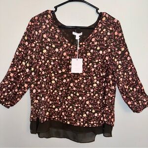 NWT LAUREN CONRAD Gypsy Caravan Floral Blouse